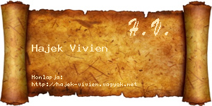 Hajek Vivien névjegykártya